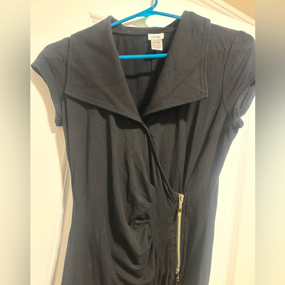Cache Size Small Collared Elegant Black Dress - image 3
